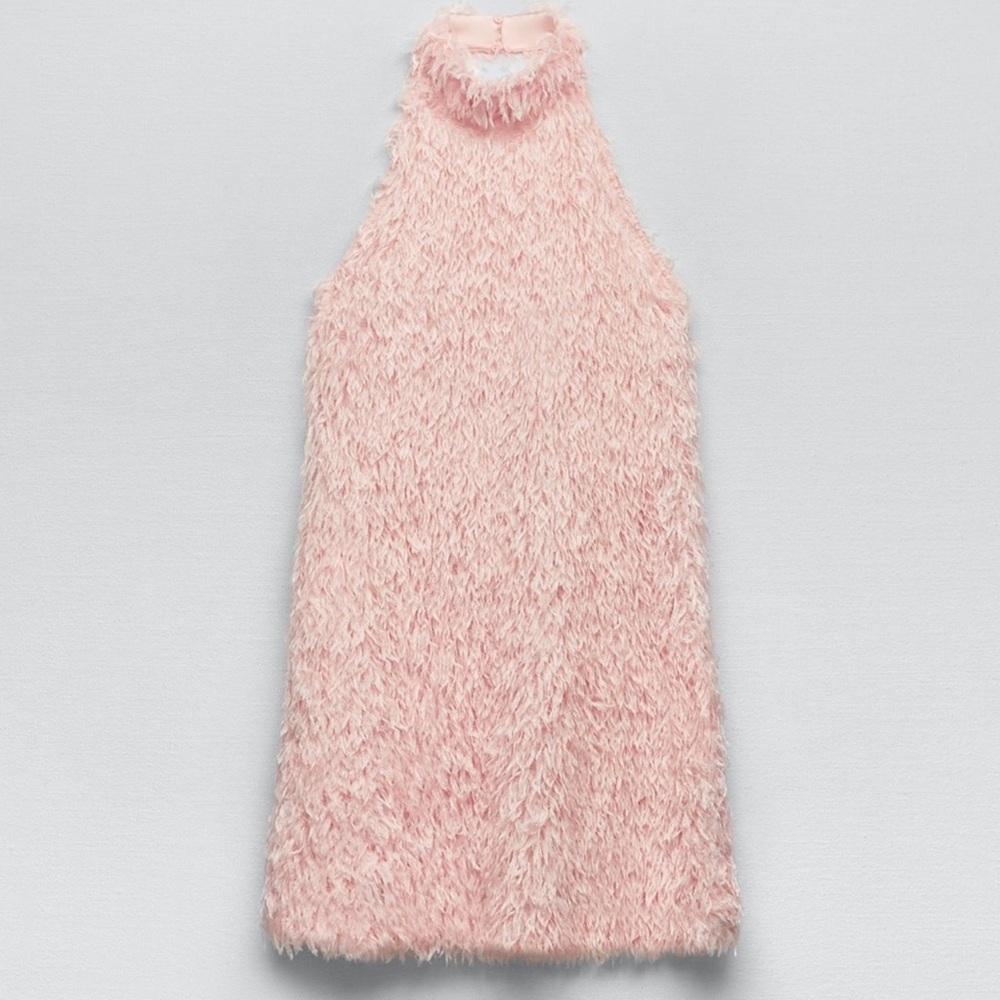 Zara Feathery Halter Knit Dress Blogger Fav Limited Edition NWT - Picture 12 of 16